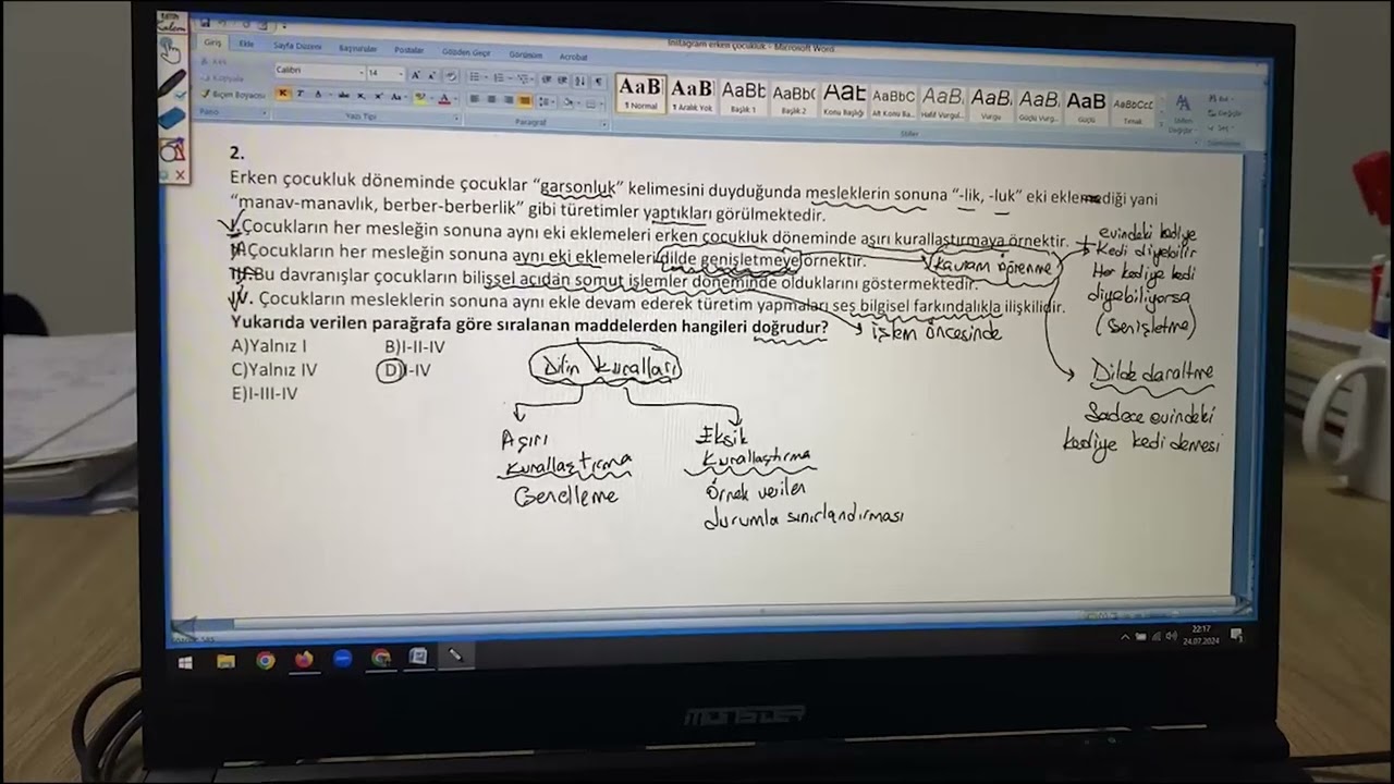 EREN SARIKAYA Okul Öncesi ÖABT Erken Çocukluk Döneminde Gelişim Psk. Soru Çözümü