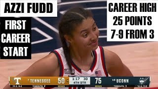 Azzi Fudd EXPLODES For CAREER HIGH 25 Points, Hits 7 THREES In #10 UConn Huskies Win vs #7 Tennessee