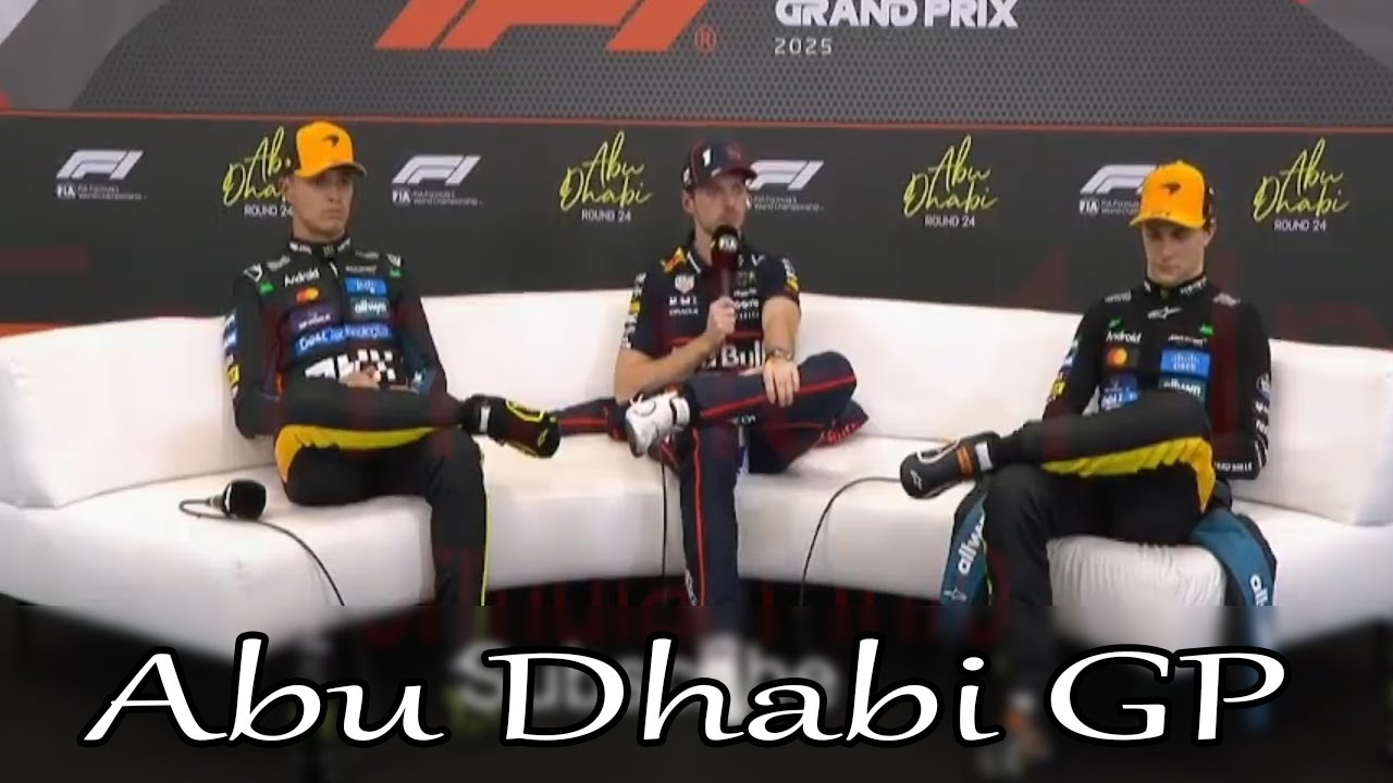 Formula 1 Qualifying Press Conference  -  Abu Dhabi GP | Max Verstappen, Lando Norris, Oscar Piastri