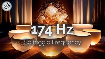 174 Hz Crystal Singing Bowls, Pain Relief, Full Body Healing, Healing Music, Meditation Music