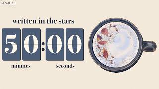 50/10 Pomodoro Timer 🌙 2 Hours | No Music, Flip Clock + SFX | Moon Milk