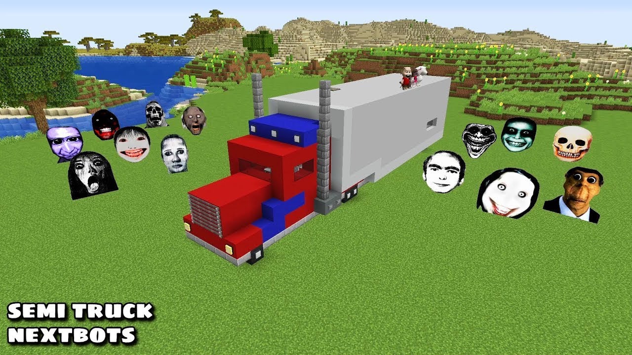 SURVIVAL SEMI TRUCK WITH 100 NEXTBOTS hindi in Minecraft - Gameplay - Coffin Mem