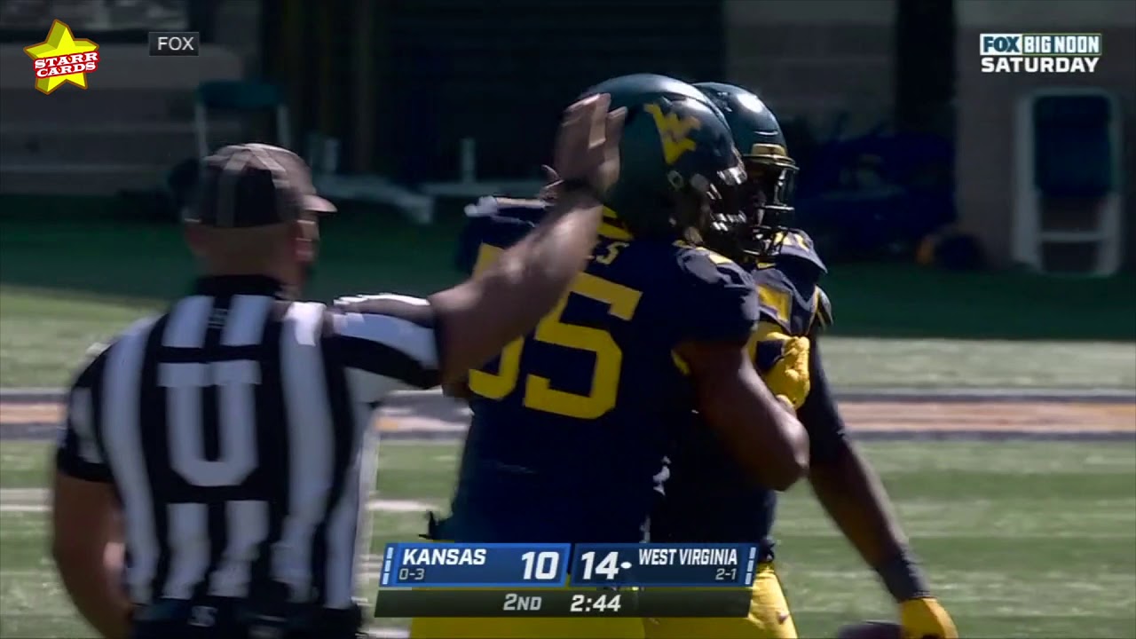 285-Pound West Virginia lineman Darius Stills makes an incredible diving interception vs. Kansas