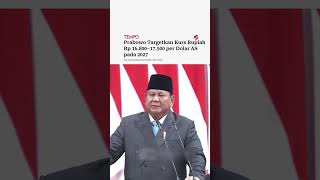 Prabowo Targetkan Kurs Rupiah Rp 16 800–17 500 per Dolar AS pada 2027