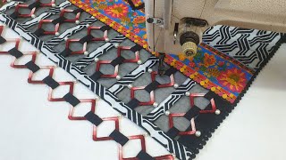 🟢 Elegant Thread & Pearl Cutwork Design | Perfect for Sleeves, Daman & Trousers