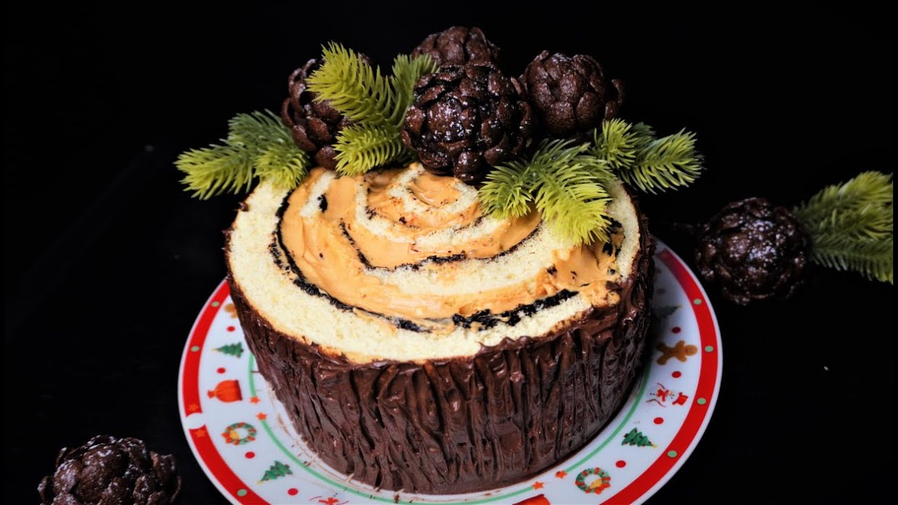 Tort rulou „ciotul de brad de Crăciun” : Tort MAGIC pentru Anul Nou 2024