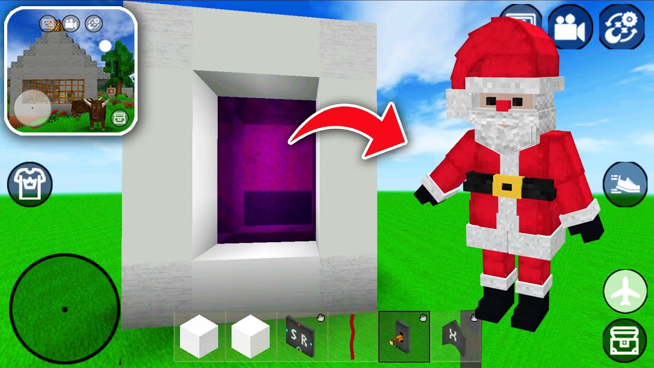 How to Make PORTAL to SANTA'S Workshop in MINI BLOCK CRAFT 3D
