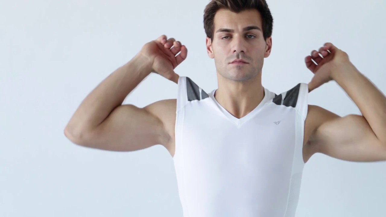 IntelliSkin Men's Foundation V-Tank - White