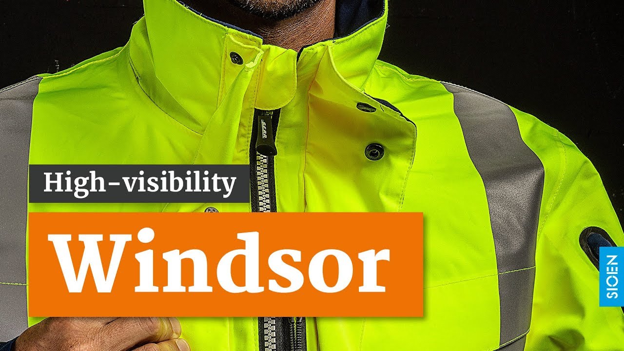 Sioen 'Windsor' : Hi-vis rain jacket - YouTube