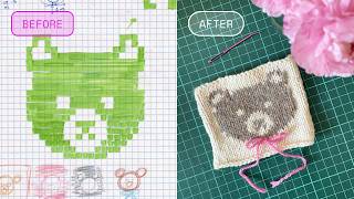 TEDDY BEAR STITCH CHART 🧸 Duplicate stitching technique TEDDY BEAR STITCH CHART 🧸 Duplicate stitching technique