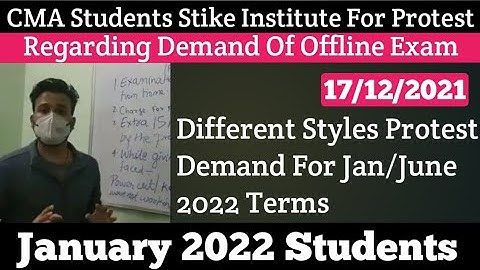 CMA Students Strike Institute For Protest Regarding Offline Exam For Jan and June 2022 Exams | Kci