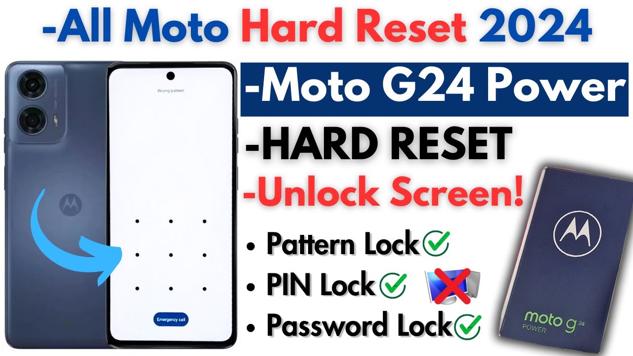 Unlock Motorola Moto G24 Power Screen Lock Remove -How to Hard