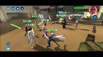 JMK/GK/CAT/Padme/Ahsoka (Prot up) times out vs. Jabba/Boushh/Krr/Boba/Skando (L9 Sortie): 4 kills