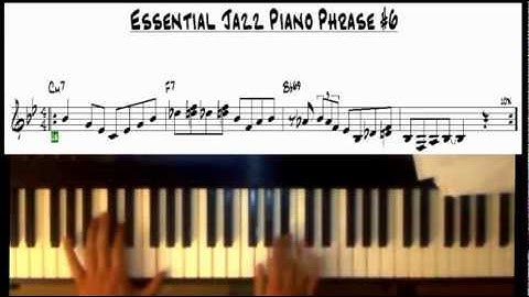 Jazz Piano Lick Exercises  6-10 easy 2-5-1 Phrases