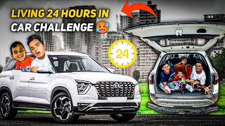 Living 24 Hours In Car Challenge 