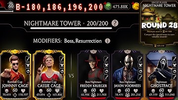 Nightmare Tower Boss Battle 200 & 180 Fight + Rewards | Mortal Kombat Mobile