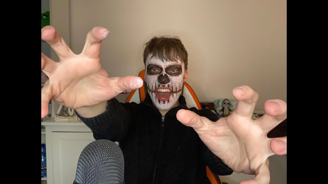 ASMR po polsku robię SOBIE makeup Halloweenowy skeletonowy