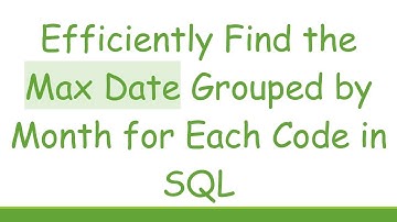 Efficiently Find the Max Date Grouped by Month for Each Code in SQL