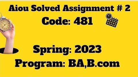 code 481|AIOU SOLVED ASSIGNMENT#2|481|Spring 2023|Audit|Cost accounting|B.A,B.COM|#2023#aiou