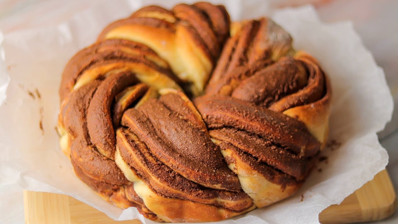 Braided Nutella Bread How To Make Chocolate Wreath Chocolate Twist Bread Youtube