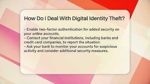 How Do I Deal With Digital Identity Theft? - Everyday-Networking