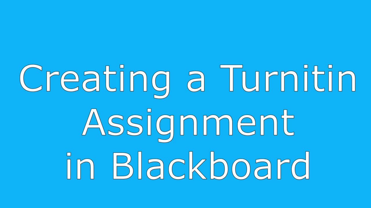 create turnitin assignment blackboard