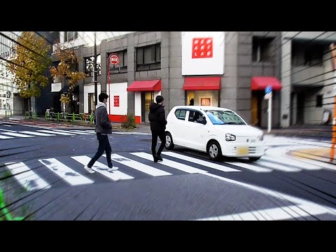 【超スッキリ】もう少しで歩行者が犠牲に！！歩行者の真横をオラついた軽が接触スレスレで突破！一部始終を見ていた覆面ハイエース、スキール音を響かせて怒りのダッシュで猛追する瞬間！！【歩行者妨害】