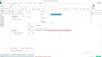 Tableau - Dateparse funtion use case || String to date conversion