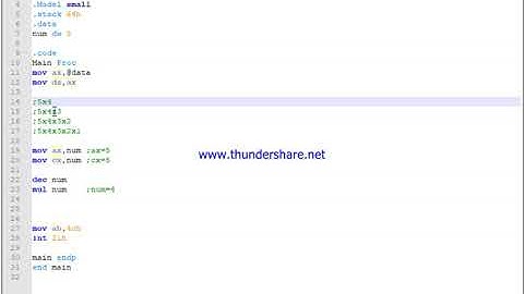 Assembly Language 8086-Lec#1-Program to Find Factorial