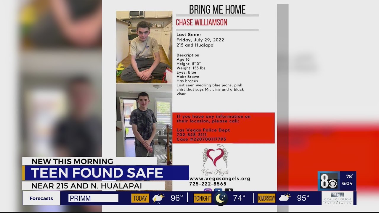 Missing 16-year-old boy found safe - YouTube