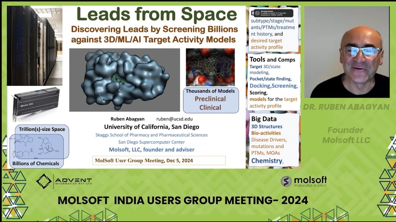 Leads from Space - Prof. Ruben Abagyan- Molsoft India UGM. - YouTube