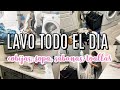 LAVANDO TODO EL DIA, lavo ropa, lavar sabanas, rutina de limpieza para lavar todo el dia en casa.