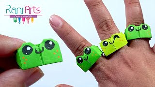 Anillo de papel RANITA origami - diy - haz anillos de papel fáciles