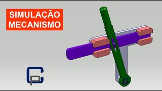 SIMULAÇÃO DE MECANISMOS MECÂNICOS SIMPLES #123 -  MECÂNISMO DE LIGAÇÃO ACIONAMENTO POR ALAVANCA 02