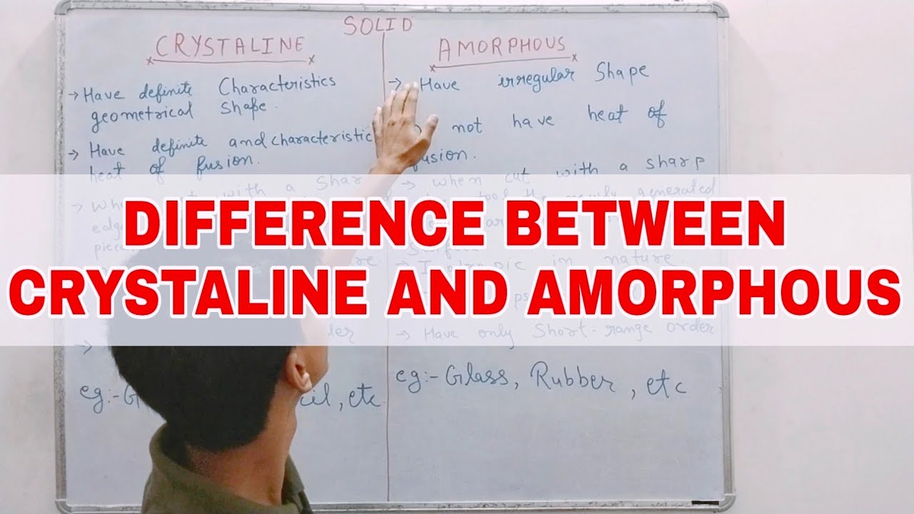 difference between crystaline and amorphous solid// class 12 chemistry ...