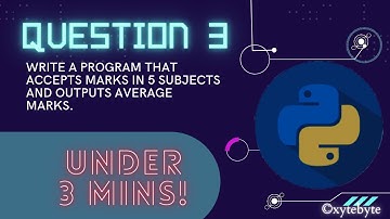 WRITE A PROGRAM THAT ACCEPT MARKS IN 5 SUBJECTS AND GIVES AVERAGE MARK | Class 11 | Computer Science
