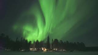Northern lights dance over Finnish Lapland