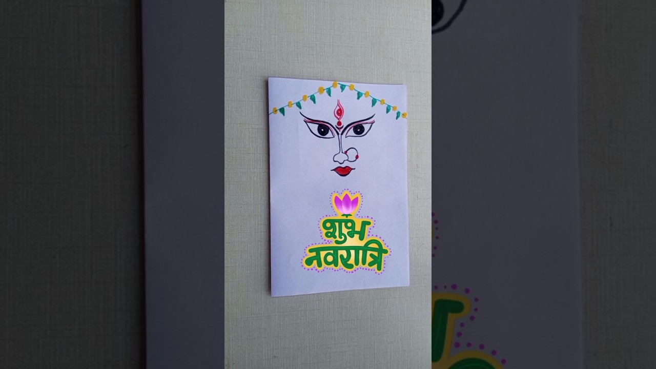Navratri greeting card with white paper / Navratri greeting card 