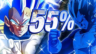 (Dokkan Battle) A Complete MONSTER at 55%! LR Evolution Blue Vegeta Showcase Without Dupes!