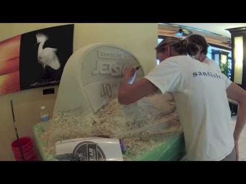 Sand sculpture time lapse of a Kawasaki Jet Ski