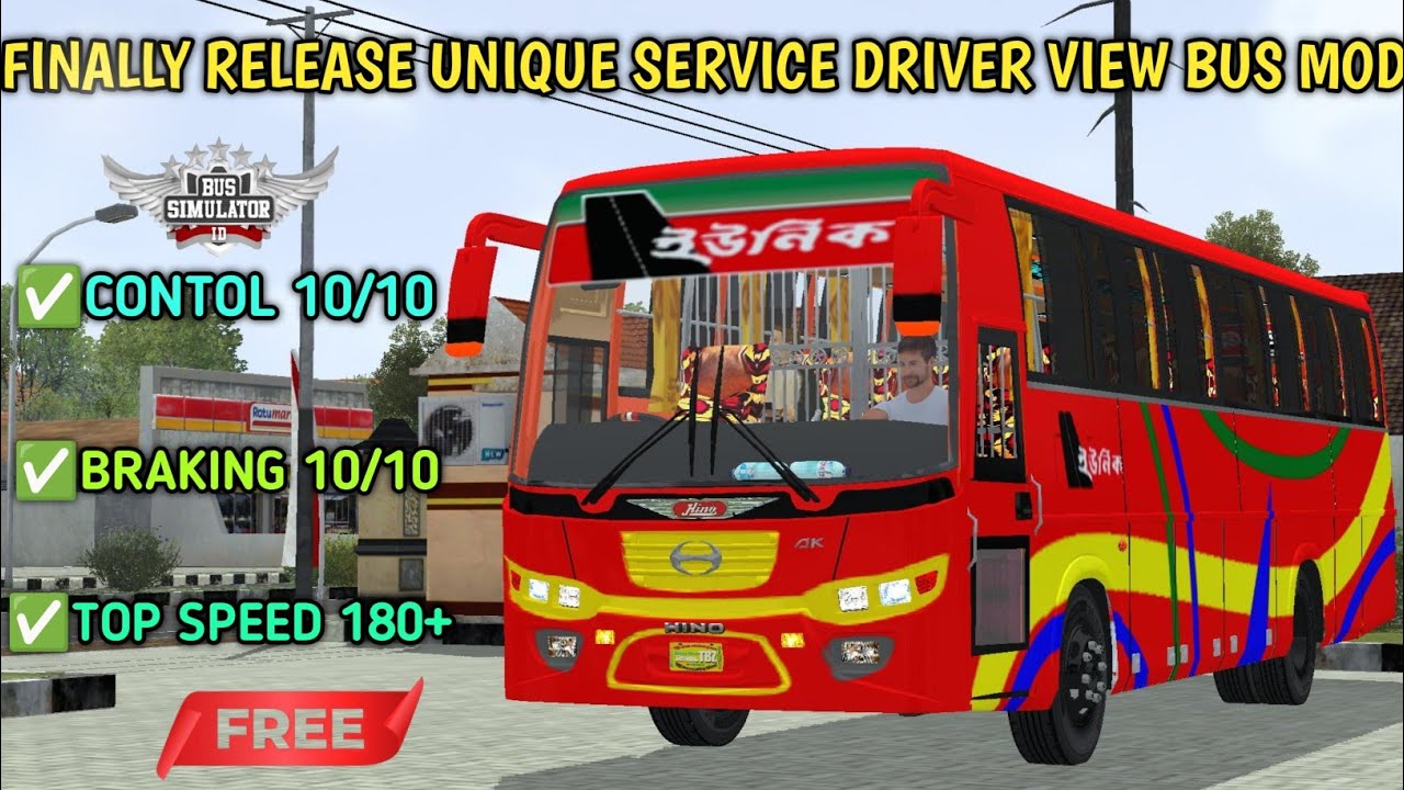 FINALLY RELEASE UNIQUE SERVICE DRIVER VIEW BUS MOD FOR BUSSID।। BUS SIMULATOR INDONESIA NEW MOD FREE