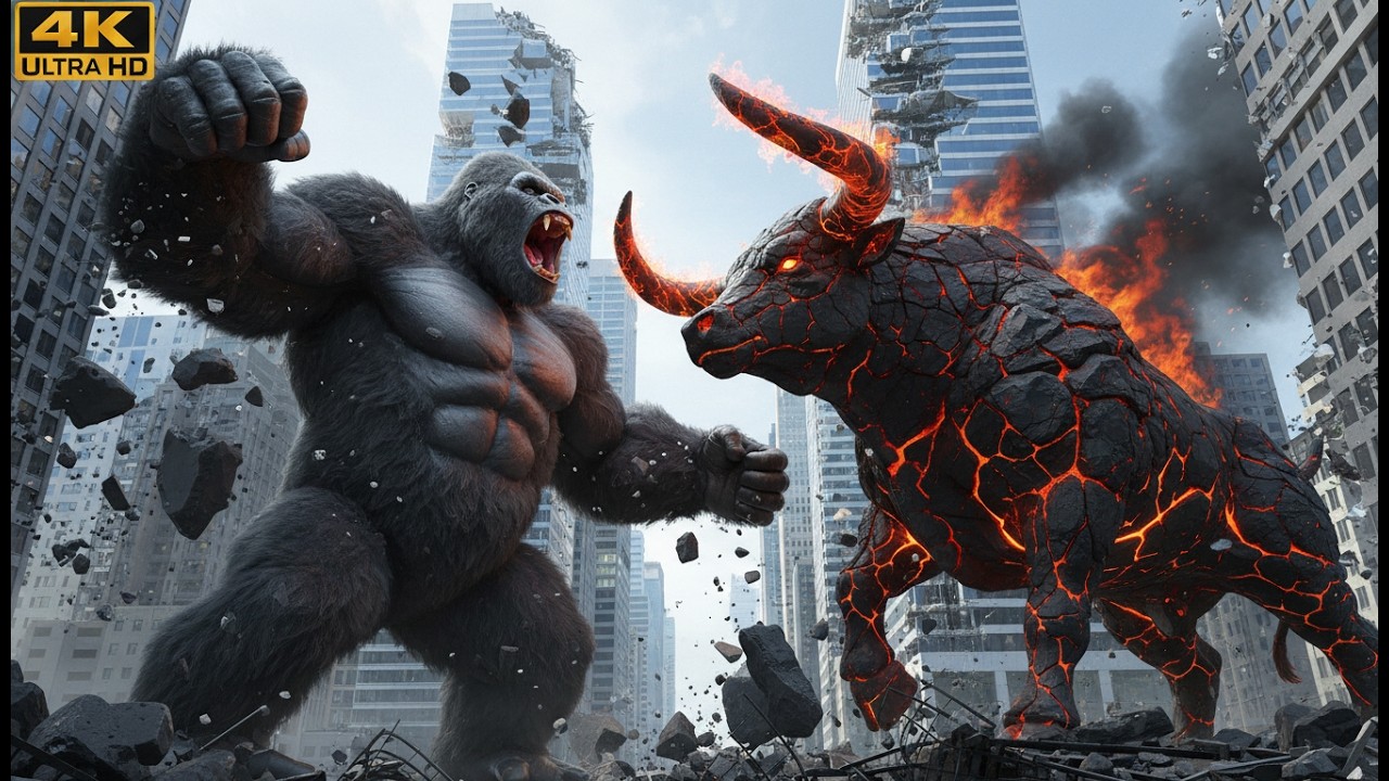 KONG VS. GIANT BULL: The Ultimate Battle to Defend the City!