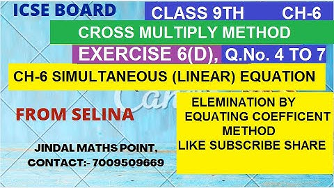 Solving Simultaneous Equations with Problems: Selina Ex 6(D) 4-7