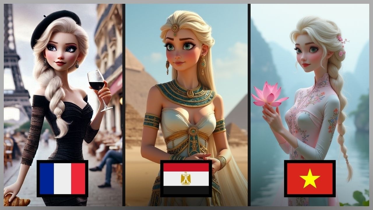 Frozen Elsa in Different Countries Meme | Disney Princesses