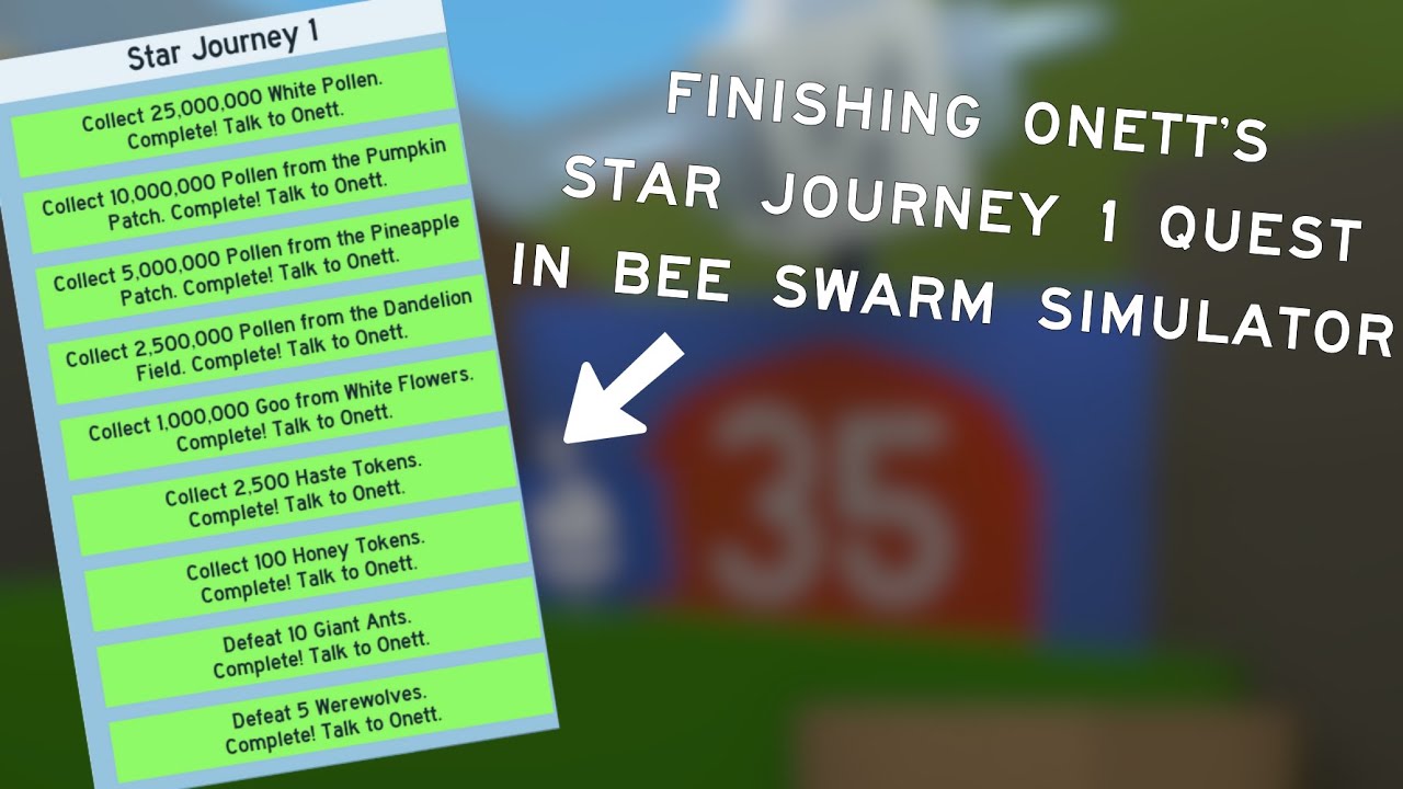Onett Quest Bee Swarm Simulator - Finishing Onett's Star Journey 1 Quest | Roblox Bee Swarm Simulator