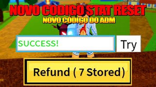 RÁPIDO!! NOVO CÓDIGO +TODOS OS CÓDIGOS DE RESET STATUS DO BLOX FRUITS - NOVO CÓDIGO DO ADM...