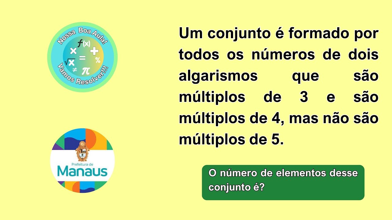 Um conjunto é formado por todos os números de dois algarismos que são ...
