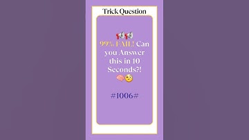 🤯 99% Fail! Can you answer this trick question? 🎯 | Brain challenge 🧠