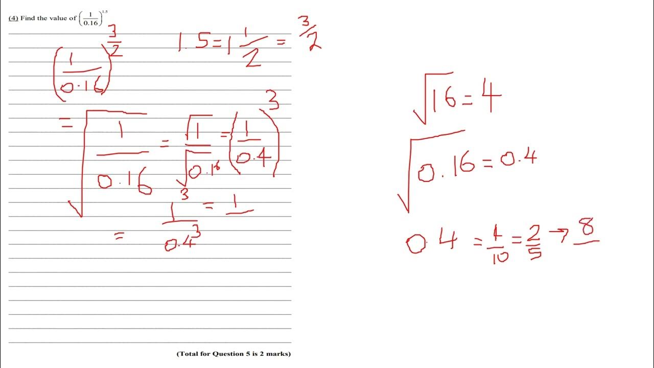 GCSE 91 Maths Exam Revision 2024 Grade 9 Indices Question Edexcel OCR