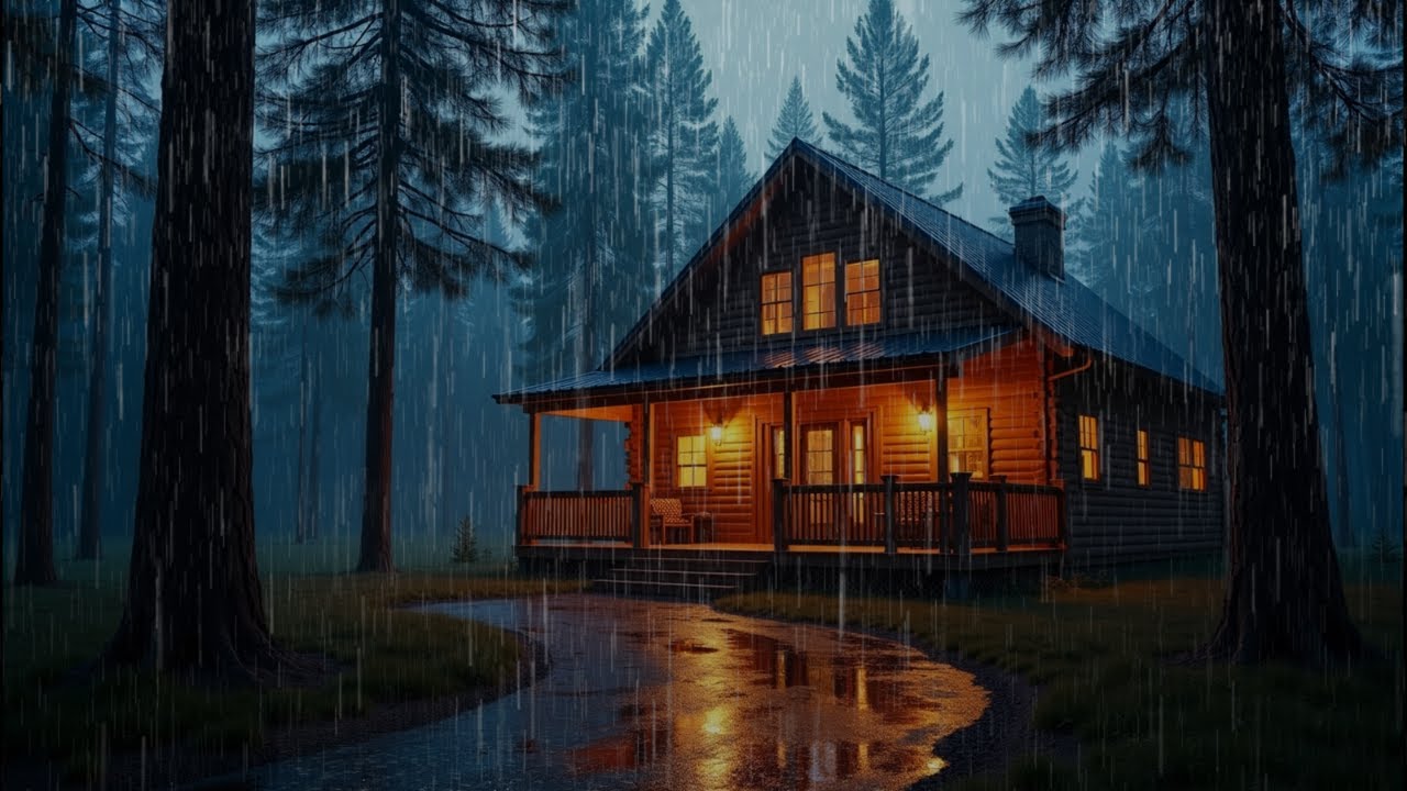 The Best Autumn Rainfall at the Forest Cabin🌧️🌲 Sleep Deeply with Rain ...